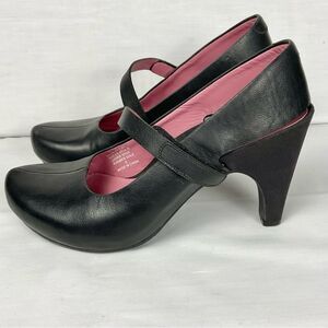 Tsubo Acrea Heels Pumps Sz 8 38 Mary Jane Strap Black Leather